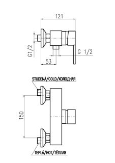 Смеситель для душа Rav Slezak Zambezi ZA081.5 хром